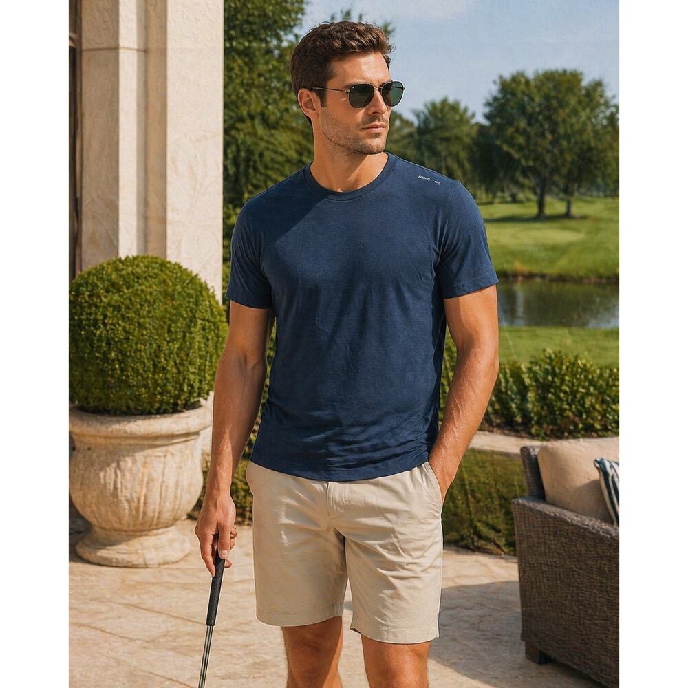 G/FORE Men’s Medium Blue Performance T-Shirt Luxury Golf Athletic Casual NWT